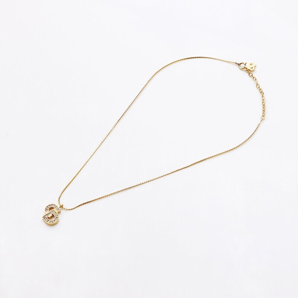 Authentic Christian Dior CD Crystal Logo Necklace